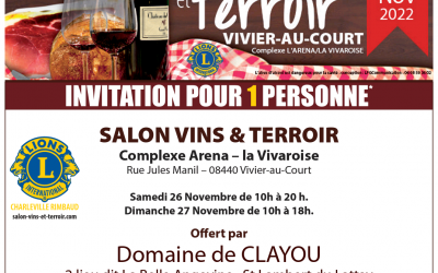 Salon des vins de VIVIER-AU-COURT 26 / 27 Novembre 2022